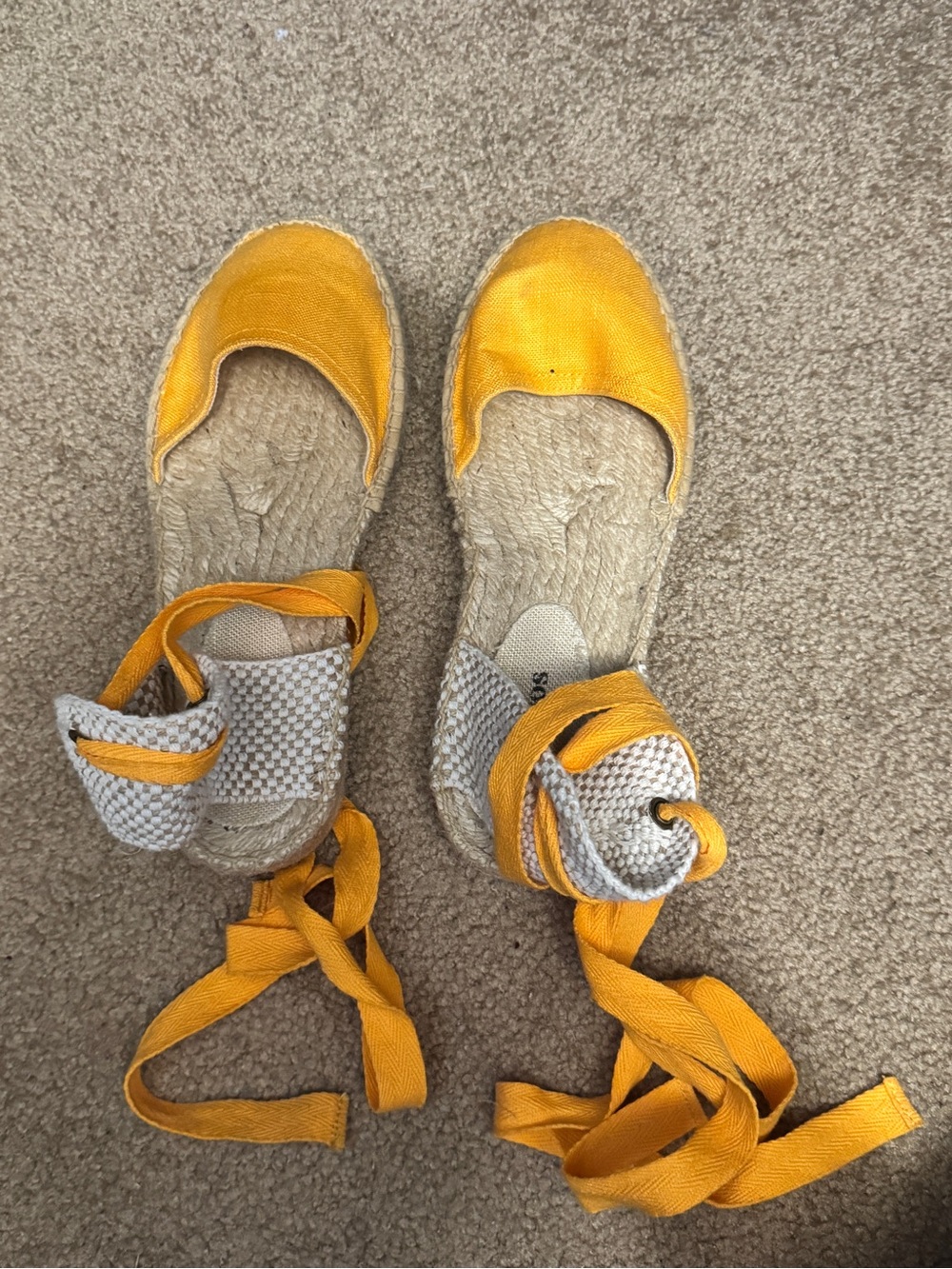 Soludos Yellow Lace-Up Espadrilles